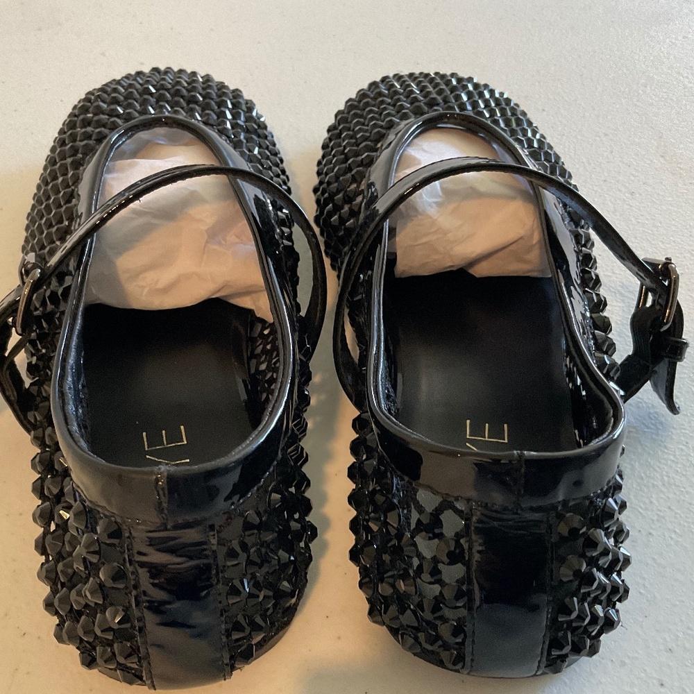 RAYE Noam Flat Mary Jane Crystal Embellished Black Size 7 LIKE NEW - Picture 5 of 12